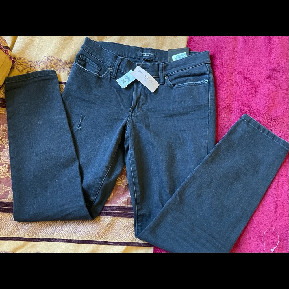 NWT Banana Republic Distressed Black Jeans